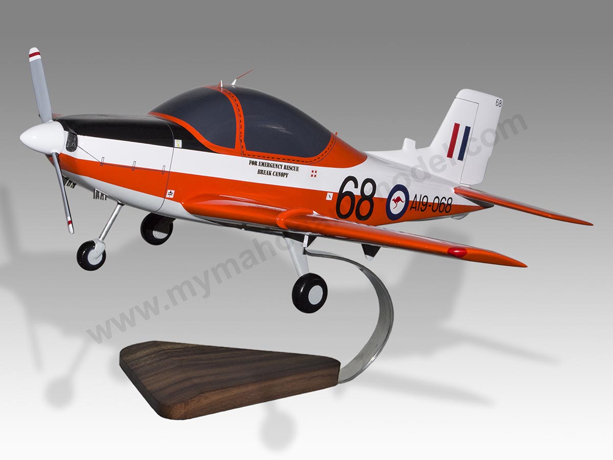 AESL CT-4A Airtrainer RAAF A19-068 Solid Mahogany Wood Handmade Desktop Model