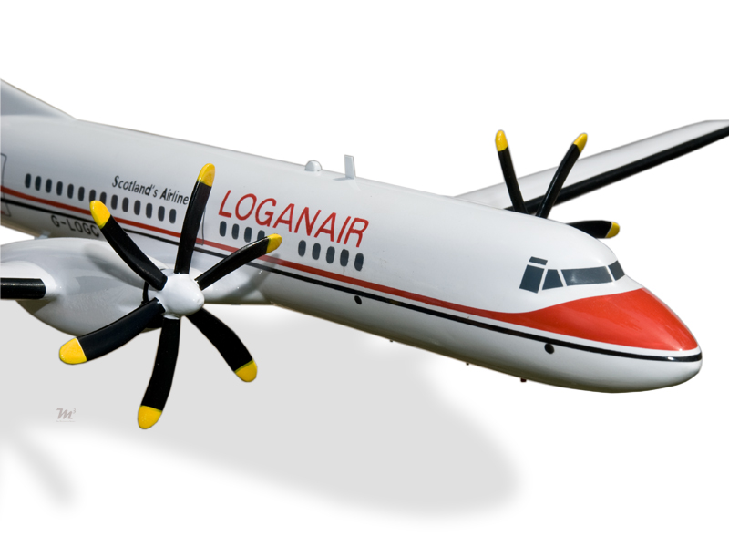BAe ATP Loganair Solid Kiln Dried Mahogany Wood Replica Airplane Desktop Model 