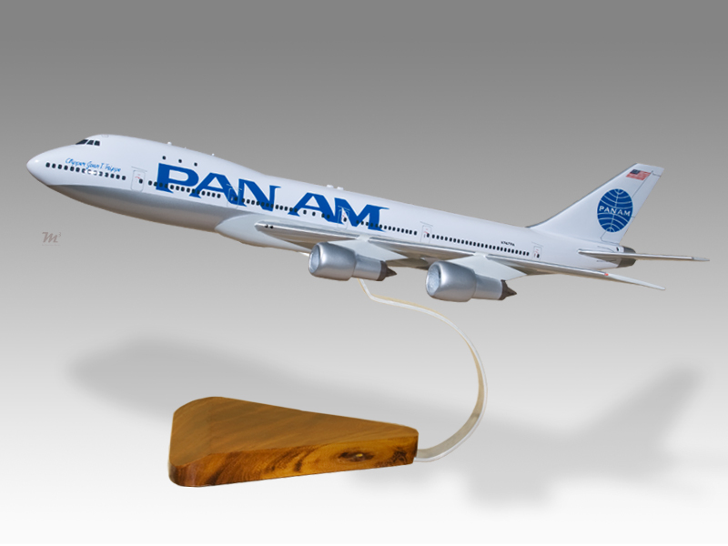 Boeing 747-100 Pan Am Clipper Juan T Trippe Mahogany Desktop Airplane Model 