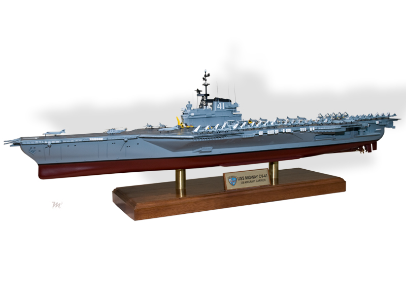 CV-41 Wood Cutaway Model of USS Midway Made in the USA 